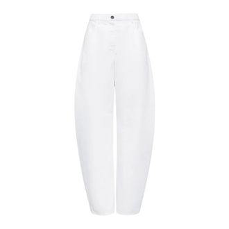 Alaia Tapered Trousers, female, White, Size: S Low-waist Round Jeans