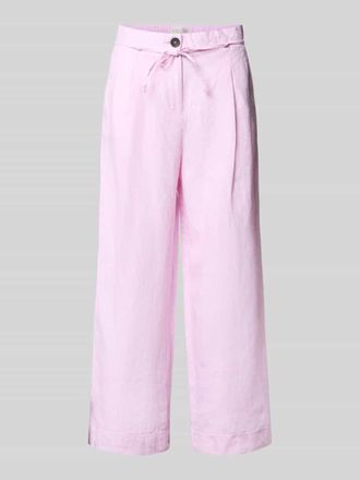 Christian Berg Leinenhose mit Bindeg&uuml;rtel in Rosa Melange, Gr&ouml;&szlig;e 34