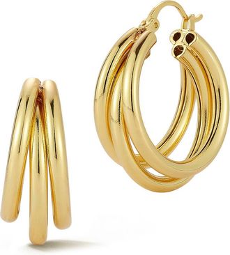 Glaze Jewelry Tripe Hoop Earrings in Gold at Nordstrom Rack