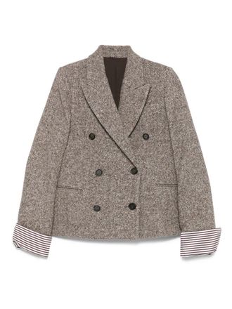 Brunello Cucinelli Double-Breasted Wool Short Coat