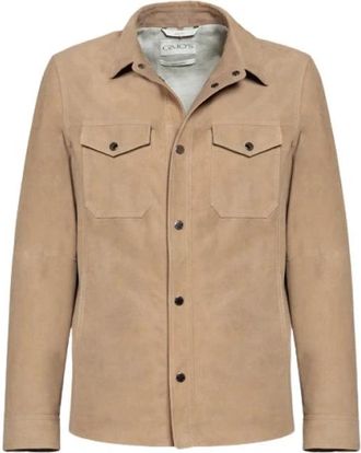 Gimos Licht Su&egrave;de Ongevoerd Overhemd - Heren - Leren en Su&egrave;de Jassen - Bruin - 4XL - Su&egrave;de - Jassen