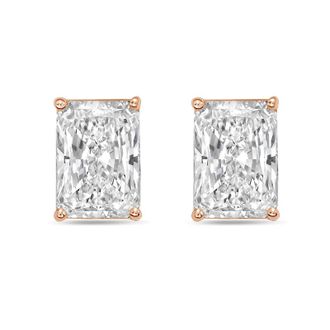 Diana M. Jewels 14Kt Rose Gold 1.00 cts Lab Grown Radiant Cut Diamond Studs