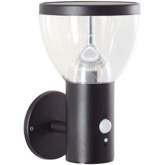 Brilliant Aplique Exterior Tulip - Led Y Solar - Detector De Movimiento - Acero Inoxidable Y Pl&aacute;stico - 4 W - Negro