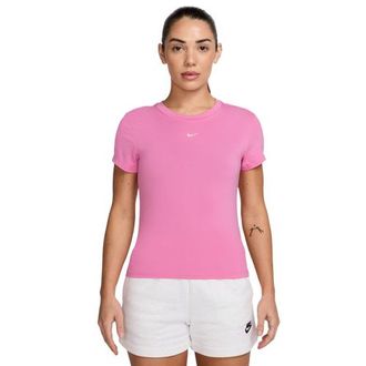 Nike Womens Chill Knit Crop T-Shirt - Playful Pink/Sail Size XS