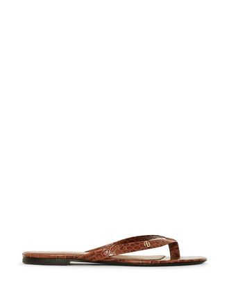 Anine Bing Womens Noelle Thong Sandals In Embossed Brown