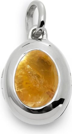 Monica Vinader Birthstone Locket Pendant in Sterling Silver /Citrine at Nordstrom