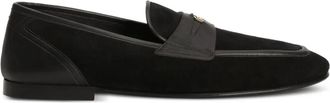 Dolce & Gabbana Leren slippers - Zwart
