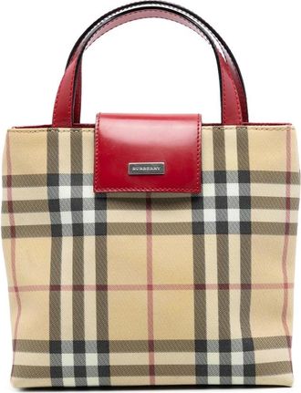 Burberry Pre-owned Handbags, female, Brown, Size: ONE SIZE Pre-owned Top Handle Bag