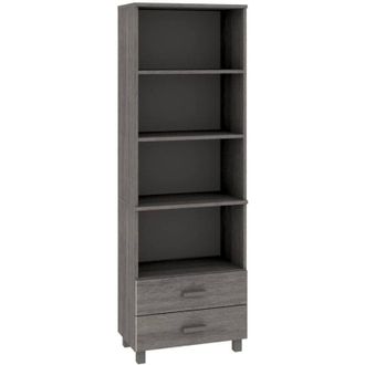 vidaXL Aparador Hamar Madera Maciza De Pino Gris Claro 60x35x180 Cm Vidaxl
