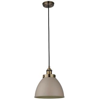 Loops Ceiling Pendant Lamp & 2x Matching Wall Light Pack Industrial Grey Brass Shade