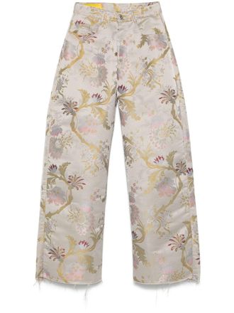 Marques Almeida brocade-jacquard trousers - women - Viscose/Polyester - 8 - Neutrals