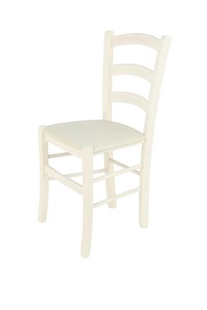 Tommychairs Tommychairs Silla Venice En Haya Anilina Blanca, Asiento Tela Marfil