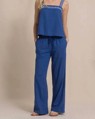 Southern Tide Laken Wide Leg Eliza Pant In Nautical Blue