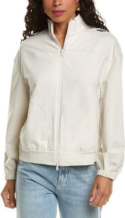 Brunello Cucinelli Off White Zip Jacket, Size Large