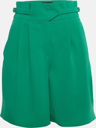 Emporio Armani Green Crepe Pleated Shorts