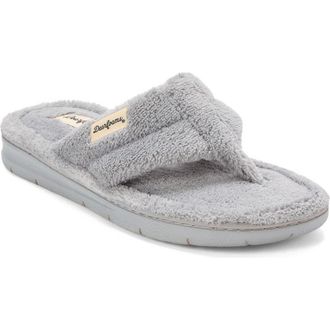 Dearfoams Wrenley Terry Thong Flip Flop Slipper in Sleet at Nordstrom, Size X-Large