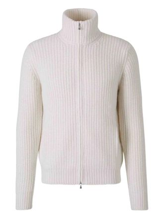 Gran Sasso zip-fastening ribbed cardigan - White