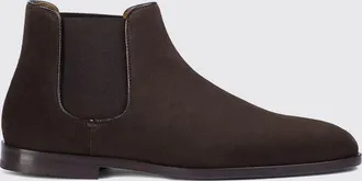 Doucal's Stivaletti Chelsea in pelle di vitello scamosciata con suola in cuoio