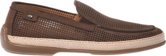 Baldinini Geperforeerde Nubuck Loafer - Heren - Loafers - Bruin - 42 1/2 EU - Leer - Schoenen