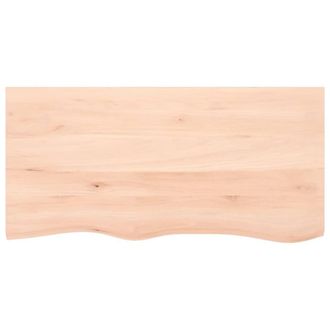 Berkfield Home Table Top 100x50x(2-4) cm Untreated Solid Wood Oak in Light Tan