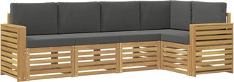 vidaXL Conjunto De Sof&aacute;s De Exterior 5 Uds. Blanco Y Antracita Vidaxl