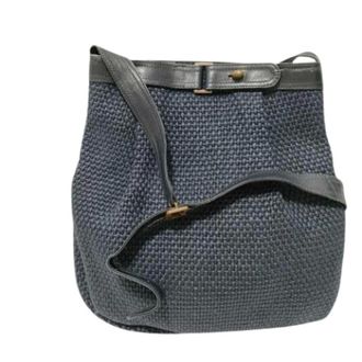 Bottega Veneta Pre-owned Intrecciato Schoudertas - Dames - Pre-owned - Blauw - Maat: ONE Size Leer