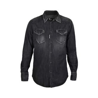 Dsquared2 Classic Western Shirt - Heren - Spijkeroverhemden - Zwart - XL - Katoen - Overhemden