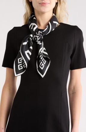 Givenchy 4G Logo Silk Square Scarf in Black White at Nordstrom Rack
