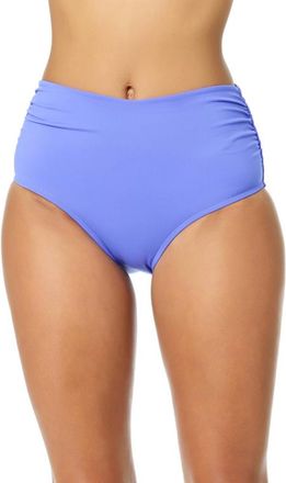 Anne Cole Womens Live In Color Solid Convertible High Waist Shirred Swim Bottom in Periwinkle at Nordstrom, Size X-Small