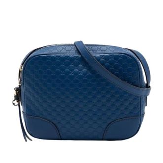 Gucci Pre-owned Bree Crossbody Tas - Dames - Pre-owned - Blauw - Maat: ONE Size Leer