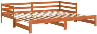 vidaXL Sof&aacute; Cama Nido Sin Colch&oacute;n Madera Maciza Marr&oacute;n Cera 90x190 Cm Vidaxl