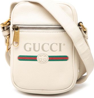 Gucci Tweedehands Mini Gegrsane Kalfsleer Logo Schoudertas