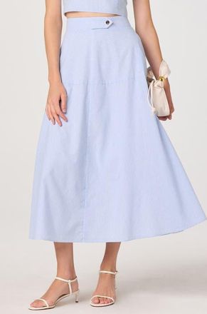 ASTR the Label Azzura Stripe A-Line Skirt in Blue Stripe at Nordstrom, Size Medium