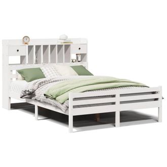 Berkfield Home Bookcase Bed without Mattress White 140x200cm Solid Wood Pine | Size: 140x200 cm