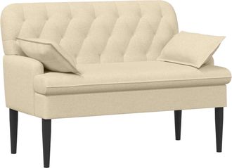 vidaXL Sof&aacute; Amoroso Con Botones Acolchados Crema 111 X 68 X 80 Cm Tela Vidaxl