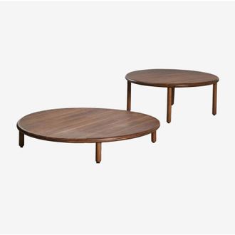 Sklum Sklum - Set De 2 Mesas De Centro Redondas En Madera De Acacia Olivia