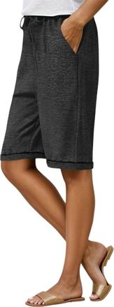 Generic Knee Length Sweat Shorts for Women Summer Cozy Bermudas Loose Drawstring Waist Running Short Athletic Pants 2025 New