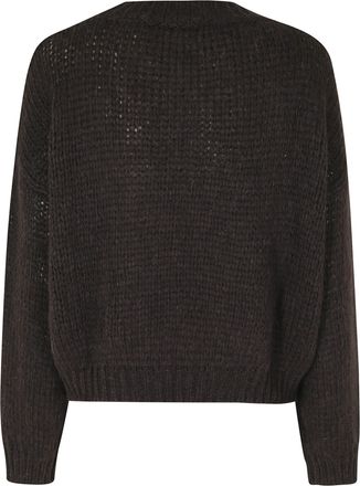 Roberto Collina Cropped Knit Sweater with Dropped Shoulders and Ribbed Edges