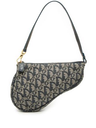 Dior 2002 Mini Diorissimo Canvas Saddle Pochette shoulder bag - Blue