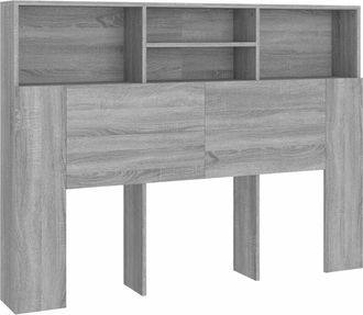 vidaXL Headboard Cabinet Grey Sonoma 140x19x103.5 cm vidaXL