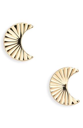 Bony Levy 14K Gold Moon Stud Earrings in 14K Yellow Gold at Nordstrom