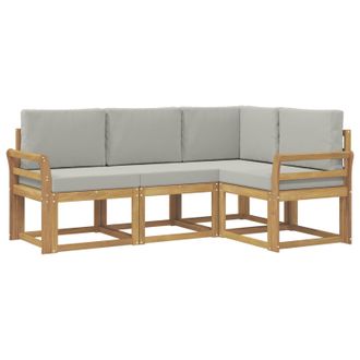 vidaXL Conjunto De Sof&aacute;s De Exterior 4 Pcs Blanco Y Gris Claro Vidaxl