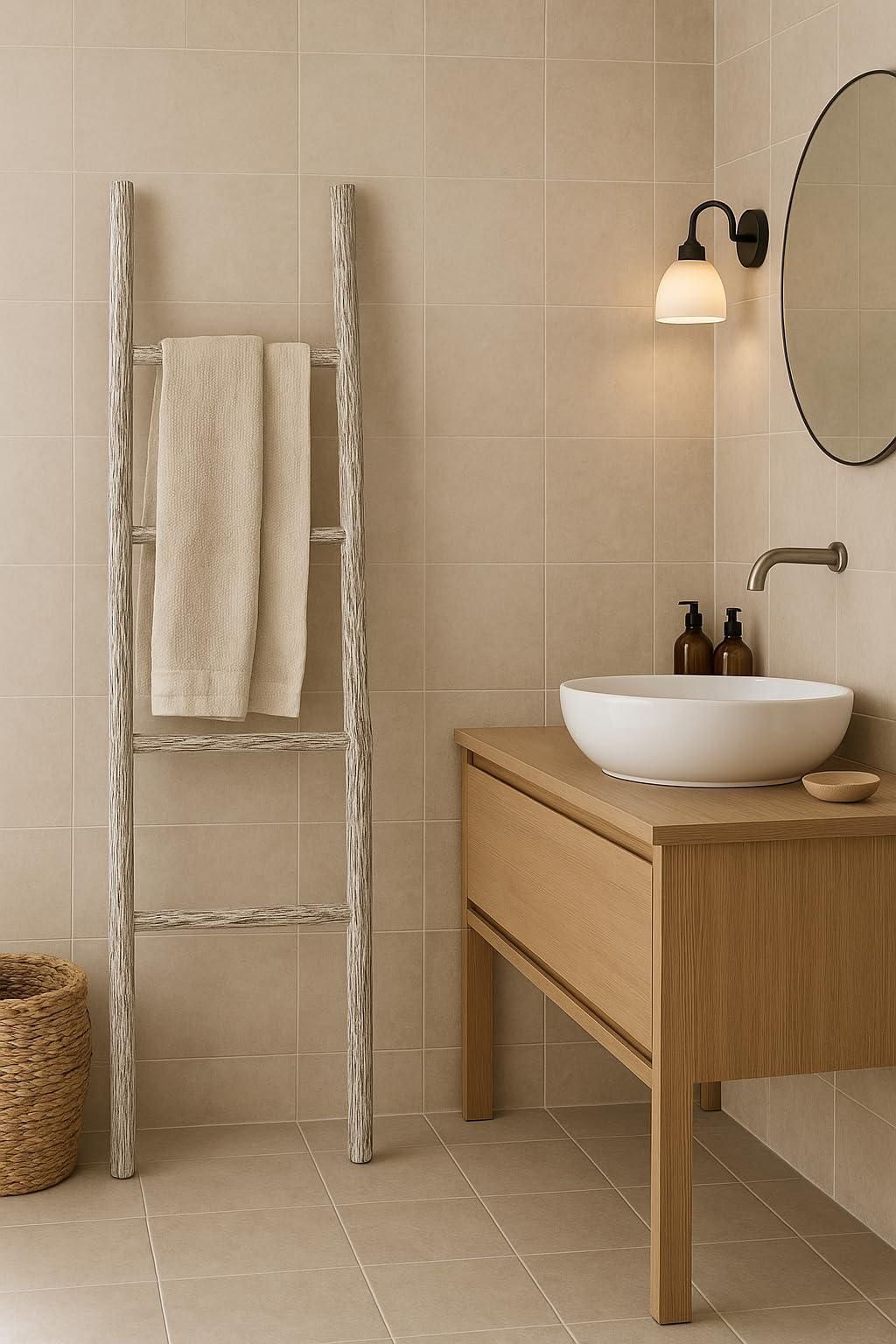 Handtuchleiter Aus Holz - Dekoleiter 170cm Für Bad & Wohnung