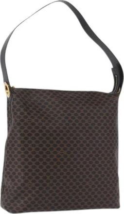 Celine Pre-owned Vintage Canvas Shoulder Bag - Dames - Vintage Schoudertas - Bruin - ONE Size - Leer - Vintage