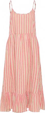Ichi Womens Spaghetti Straps Midi Dress In Azalea Stripe