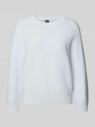 HUGO BOSS Boxy Fit Strickpullover aus reiner Baumwolle Modell FOVILA in Hellblau, Gr&ouml;&szlig;e XXL