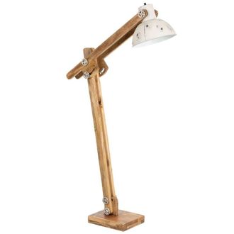 Wanderlust Deco Flexo de pie de madera y metal blanco y marr&oacute;n 26x70x125h cm