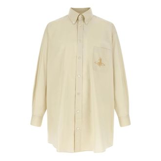 Vivienne Westwood Shirts, female, Beige, XS, Oversized Cotton Poplin Shirt