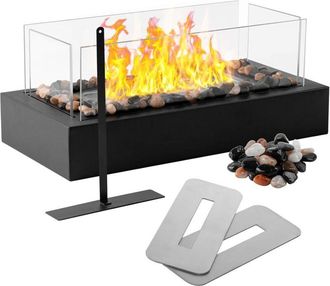 OEM &iexcl;nuevo Chimenea De Sobremesa [3 Horas De Autonom&iacute;a], Peque&ntilde;a Y Port&aacute;til, Ideal Para Interiores Y Exteriores, Con Llama Ajustable Y Cristal De Segurida