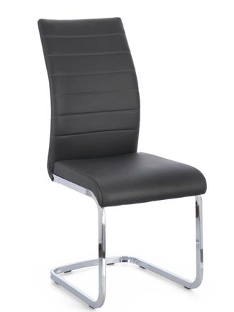 BIZZOTTO Juego de 2 sillas de comedor de piel sint&eacute;tica, gris oscuro